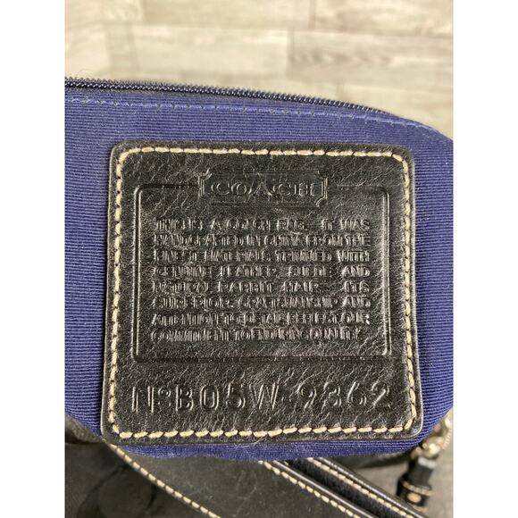 COACH SIGNATURE BAG BLACK Canvas Crossbody Shoulder Style 9362 Purse - Picture 8 of 11
